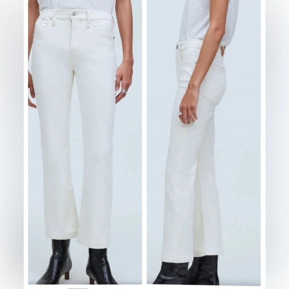 Madewell Kick Out Crop Jeans Cream Vintage Canvas Size 25